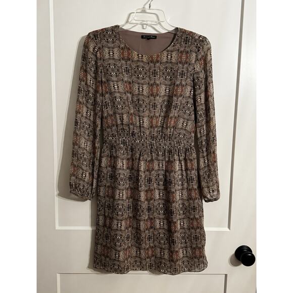 Broadway and Broome 100% Silk Swirl Dress Sz 2 Preppy Dark Academia Office - Picture 2 of 12